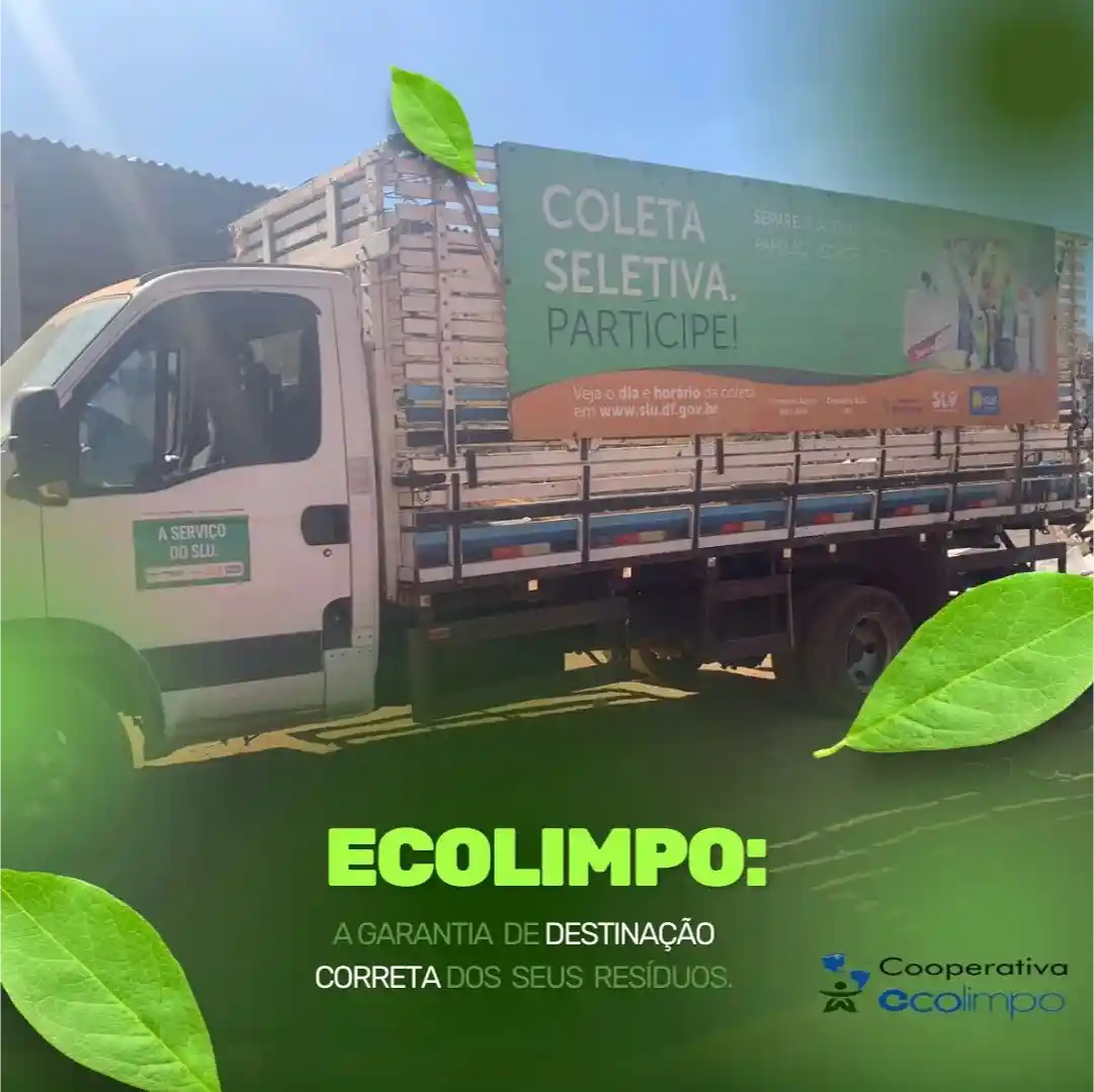 Imagem do caminhão de coleta de residuos da Ecolimpo